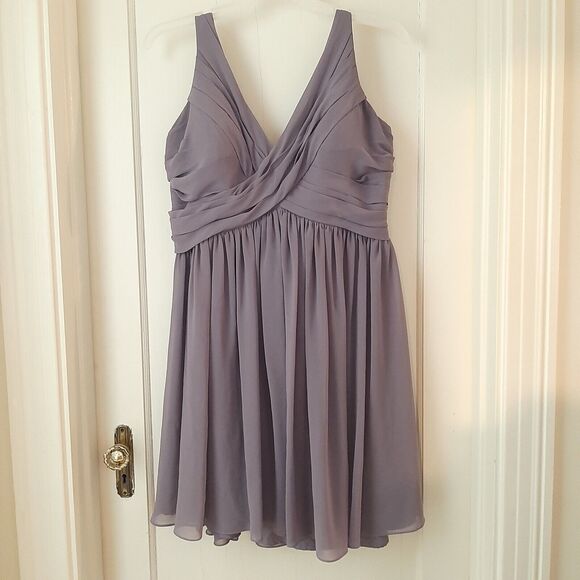 Sz 18 Bill Levkoff Dark Purple Formal Dress 40" total length Prom Bridesmaid - Picture 10 of 14